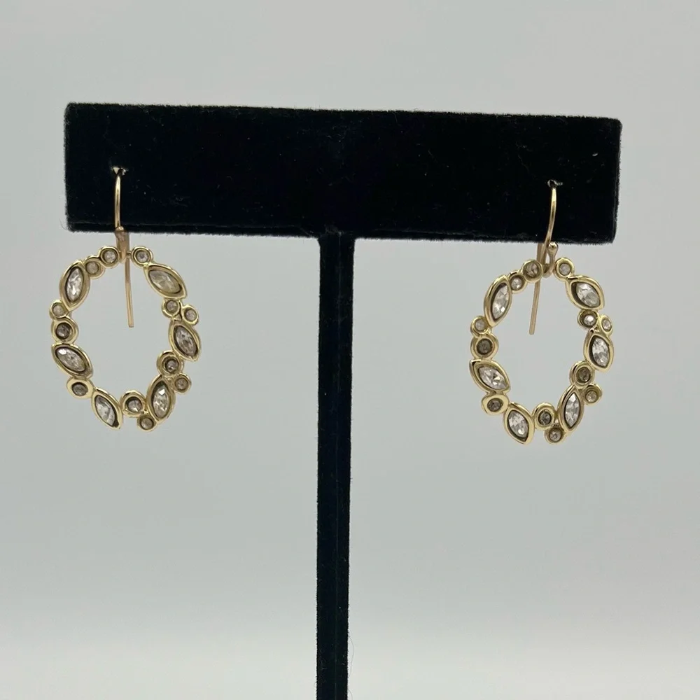 Sparkling Crystal Wreath Gold-Tone Drop Earrings